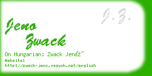 jeno zwack business card